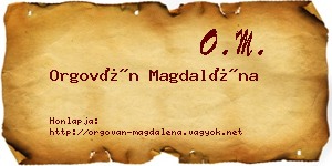 Orgován Magdaléna névjegykártya